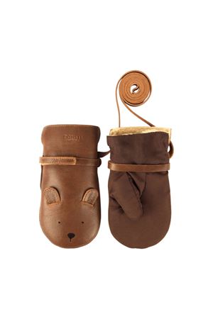 Kapi Classic Mittens brown leather DONSJE KIDS | 6019001PU003